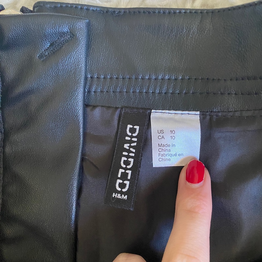 Faux Leather Black Mini Skirt